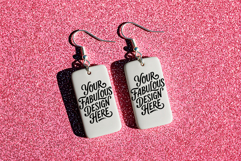 Rectangle Earrings Mockup - PSD - JPG Product Image 1