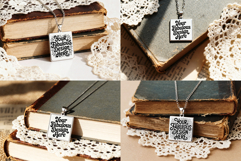 Vintage Jewelry Square Inchie Pendant Necklace Mockup Set Product Image 1