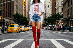 Womens Oversized T-Shirt PSD Mockup - Fashion Editorial JPG Product Image 2