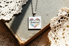 Vintage Jewelry Square Inchie Pendant Necklace Mockup Set Product Image 4