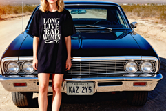 T-Shirt Dress Mockup PSD JPG Impala Hot Rod Muscle Car Theme Product Image 3