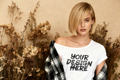 White Off-Shoulder T-Shirt Mockup Product Image 1