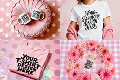 Pink Aesthetic Mockup Bundle PSD JPG Product Image 1