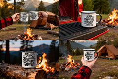 Camping Mugs Mockup Set for SVG, Sublimation, Clipart, More Product Image 1