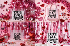 Valentine's Day Clear Tote Bag PSD JPG Mockup Set Product Image 1