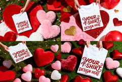 Folded T-Shirt PSD JPG Mockups For Valentine's Day Product Image 1