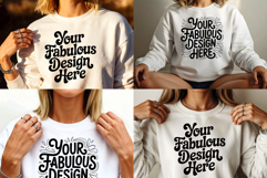 Blank White Sweatshirt Mockup Set for sublimation, clipart Product Image 1