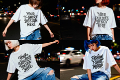 Oversized T-Shirt Fashion Mockups, PSD, JPG, Urban Style Product Image 1