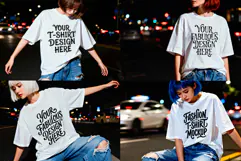 Oversized T-Shirt Fashion Mockups, PSD, JPG, Urban Style Product Image 1