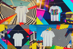 Trendy T-Shirt Mockups - 1980s Collage Style Aesthetic Product Image 1