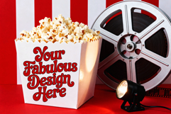 JPG Popcorn Box Mockups For Movie Night, typography, pngs Product Image 2