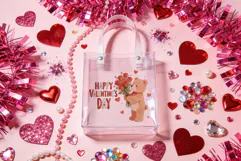 Valentine's Day Clear Tote Bag PSD JPG Mockups Product Image 3