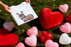 Folded T-Shirt PSD JPG Mockups For Valentine's Day Product Image 3
