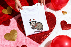 Folded T-Shirt PSD JPG Mockups For Valentine's Day Product Image 4
