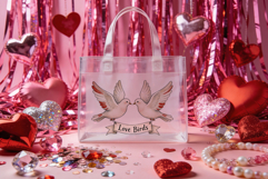 Valentine's Day Clear Tote Bag PSD JPG Mockup Set Product Image 5