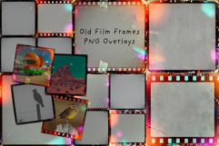 Old Film Textures PNG Transparent Overlays Set Product Image 1