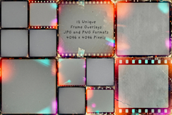 Old Film Textures PNG Transparent Overlays Set Product Image 2