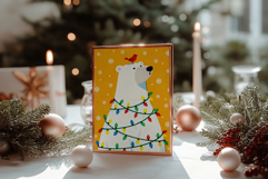 Christmas Polar Bear Card, Wall Art, Printable Designs Product Image 5