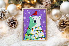 Christmas Polar Bear Card, Wall Art, Printable Designs Product Image 7