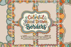 Colorful Hand Drawn Borders PNGs Product Image 1