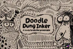 Doodle Dung Inker Procreate Brush Product Image 1