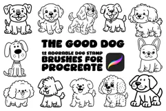 The Good Dog 12 Adorable Dog Stamp Brushes for Procreate Product Image 5