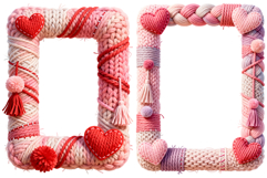 Valentine's Day Yarn Frames - PNG - Clipart - Sublimation Product Image 3