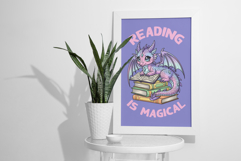Cute Dragons With Books Png Sublimation Product Image 3