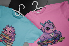 Cute Dragons With Books Png Sublimation Product Image 5