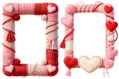 Valentine's Day Yarn Frames - PNG - Clipart - Sublimation Product Image 6