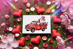 Valentine's Day Sublimation PNG Gnomes In Red Trucks clipart Product Image 8