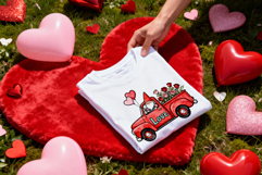 Valentine's Day Sublimation PNG Gnomes In Red Trucks clipart Product Image 6