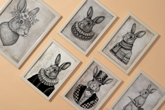 Rabbits PNG Illustration Sublimation Set Product Image 6