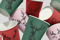 Christmas Reindeer PNG Portraits Sublimation Illustrations Product Image 7