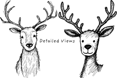 Christmas Reindeer PNG Portraits Sublimation Illustrations Product Image 2