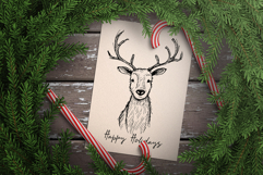 Christmas Reindeer PNG Portraits Sublimation Illustrations Product Image 3