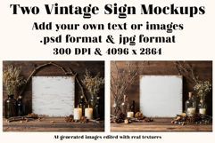 Vintage Rustic Sign PSD And JPG Mockups Product Image 3