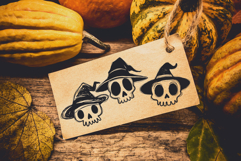 Skulls Wearing Witch Hats, Halloween Clipart, Sublimation Product Image 4