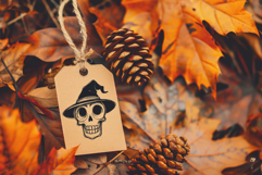 Skulls Wearing Witch Hats, Halloween Clipart, Sublimation Product Image 6
