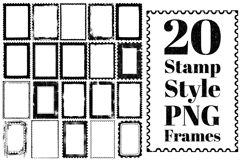 Stamp Edge Distressed Transparent PNG Frame Set - clipart Product Image 1