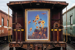 Frame Mockup On A Vintage Rusty Train Car, Poster Product Image 4