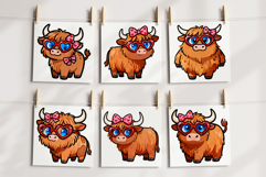 Valentine's Day Highland Cows Clipart or Sublimation Set Product Image 5