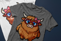 Valentine's Day Highland Cows Clipart or Sublimation Set Product Image 6