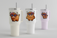 Valentine's Day Highland Cows Clipart or Sublimation Set Product Image 7