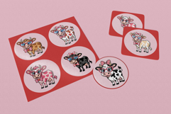 Valentine's Day Cows PNG Clipart for sublimation, cards Product Image 4