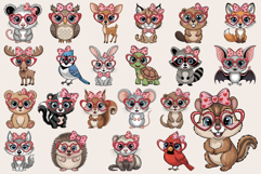 Valentine's Day Forest Critters - PNG - Sublimation Product Image 1