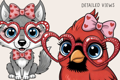 Valentine's Day Forest Critters - PNG - Sublimation Product Image 2