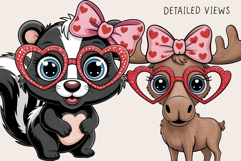 Valentine's Day Forest Critters - PNG - Sublimation Product Image 3