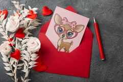 Valentine's Day Forest Critters - PNG - Sublimation Product Image 4
