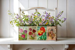 Vintage Wooden Tote Mockup For Decoupage, clipart and more Product Image 3